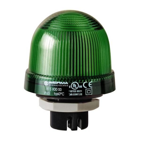 816.200.55 Werma  LED Beacon 816  24vDC/AC iø37 4:GREEN Permanent IP65 iø37 Panel Mounting